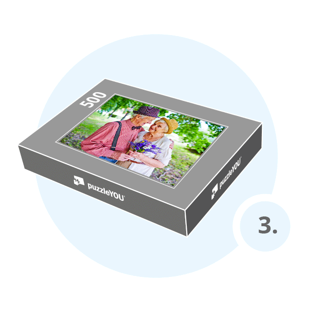 Selectează cutia și titlul, iar puzzle-ul este gata de producție!