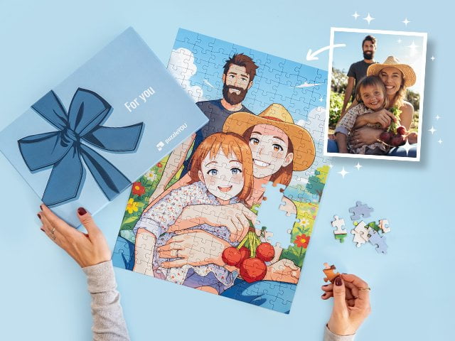 Puzzle personalizat AI Art cu 48–2000 de piese slideshow