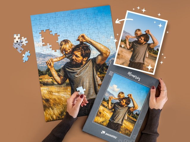 Puzzle personalizat AI Art cu 48–2000 de piese slideshow